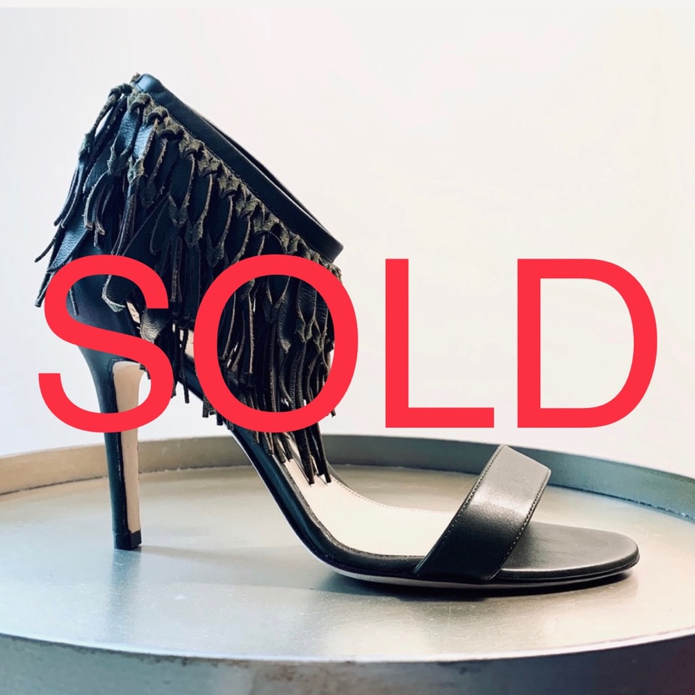 Olive green leather Sergio Rossi sandals.